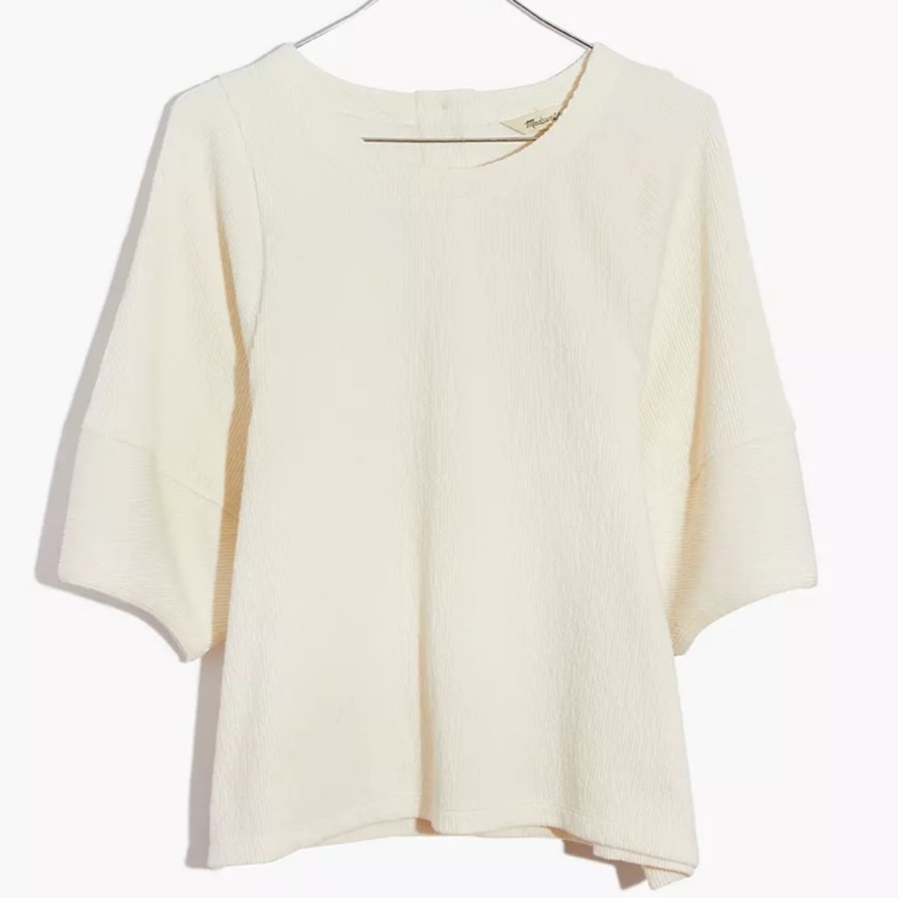 Ottoman Jacquard Button-Back Top